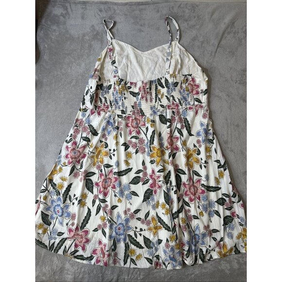 Old Navy cami dress 3X floral sleeveless a-line white multicolor spring summer - Picture 7 of 9